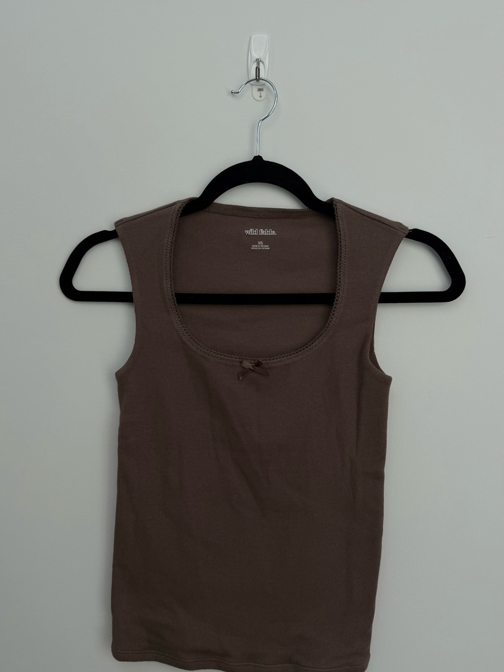 wild fable Brown Scoop Neck Tank with Front Bow